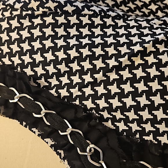 Marina Luna Black & White With Lace & Pockets Blazer Jacket Size L #W-736 - Picture 5 of 12